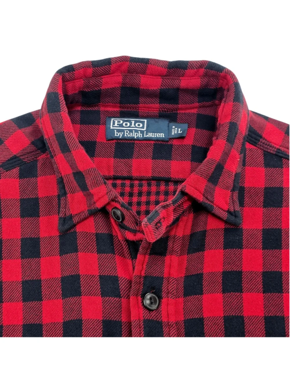 Polo Ralph Lauren Men's L Plaid Knit Flannel Overshirt Red Black Stretch $198